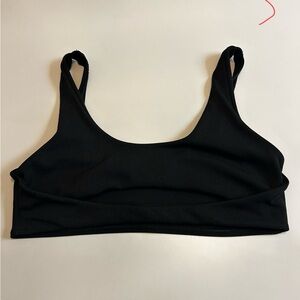 Black Ribbed Women's underboob bikini top